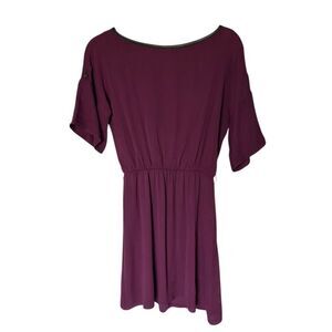 Alice + Olivia Women's Purple Drape Sleeve Faux Wrap Dress Size M